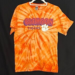 Gildan Orange Tie-Dye "Clemson Tigers" Short Sleeve Tee
